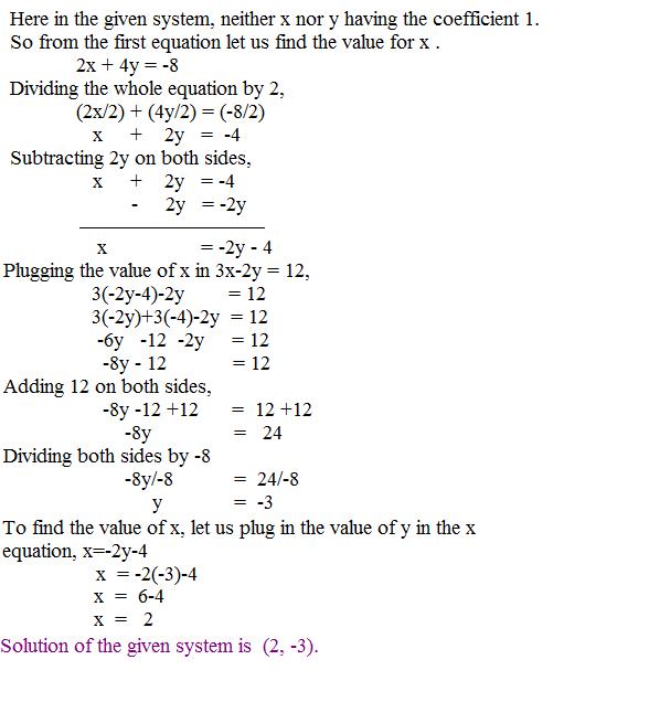 Solving by substitution method, page 2