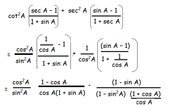 trigonometry questions to prove