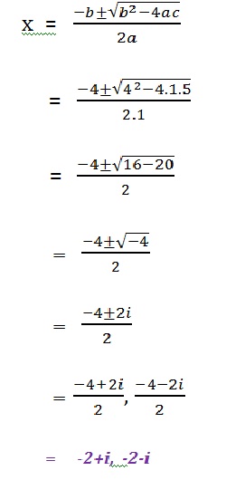 Quadratic equations with complex roots