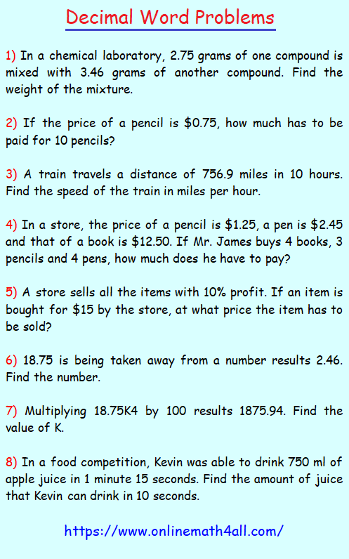 decimal-word-problems