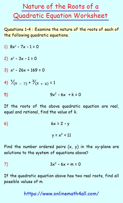 nature-of-the-roots-of-a-quadratic-equation-worksheet