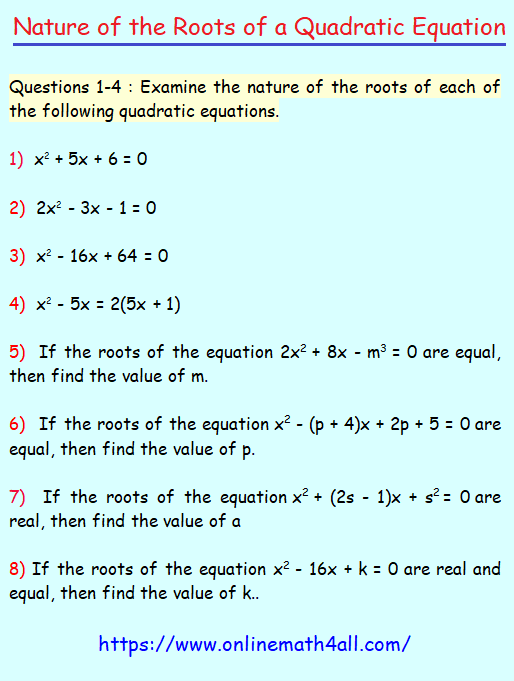 nature-of-the-roots-of-a-quadratic-equation