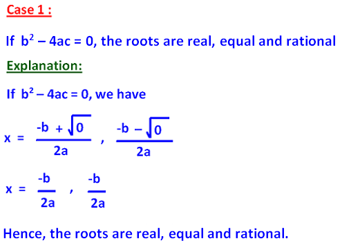 Skæbne hastighed marmorering Nature of the Roots of a Quadratic Equation