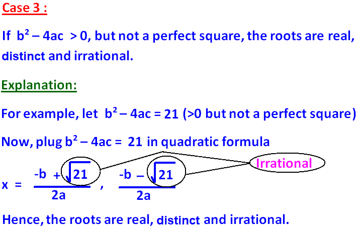 Skæbne hastighed marmorering Nature of the Roots of a Quadratic Equation