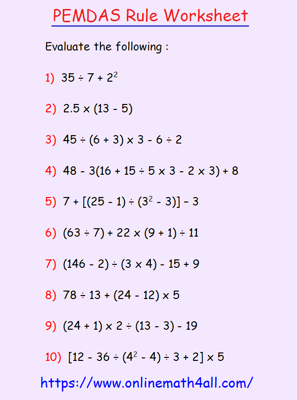 pemdas-rule-worksheet