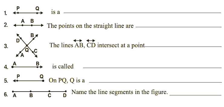 Point Line Line Segment Ray Worksheet