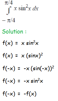 Definite Integrals of Odd and Even Functions