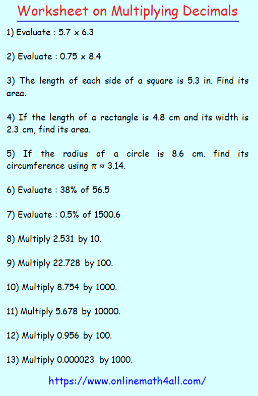 worksheet-on-multiplying-decimals