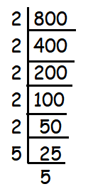 primefactorizationof800